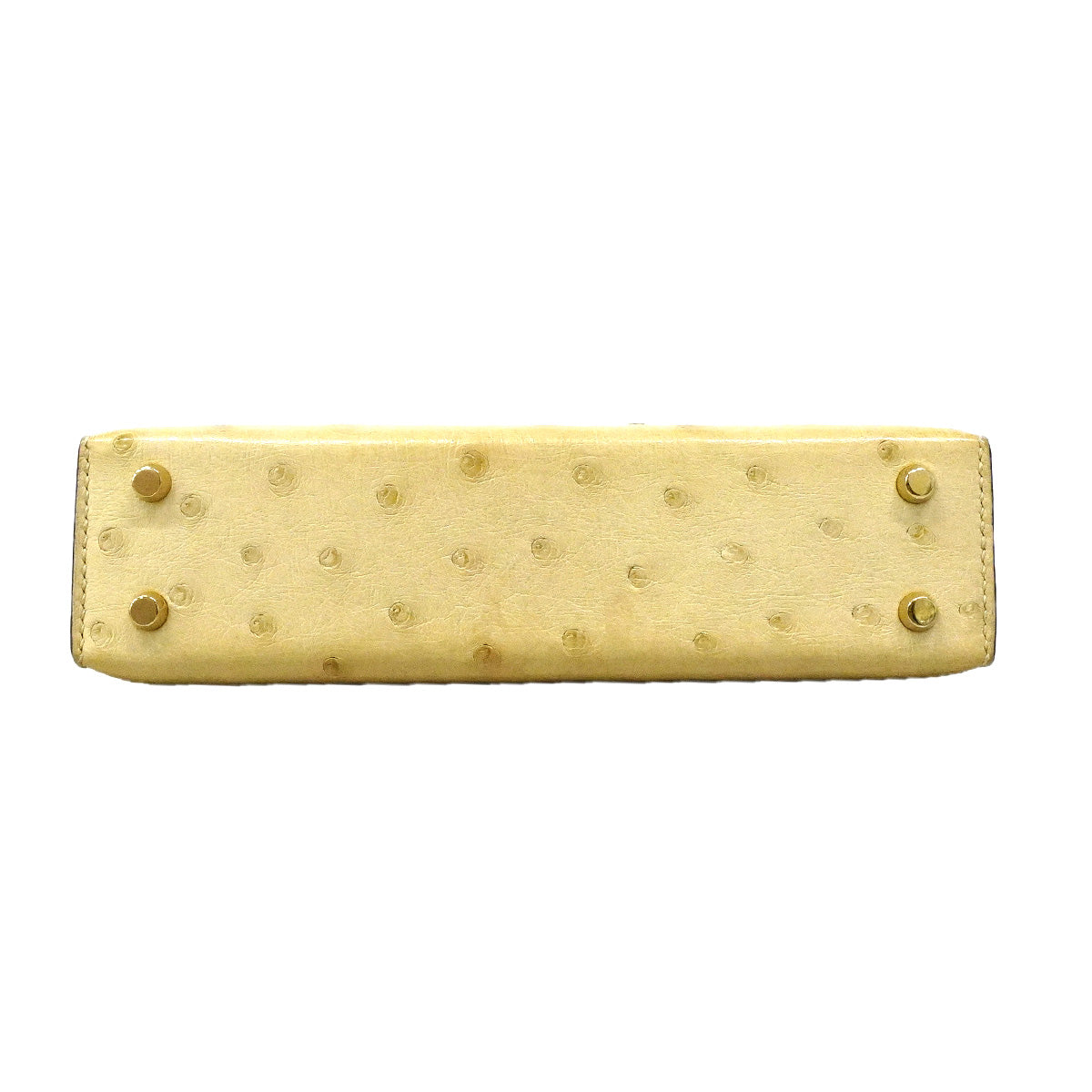 【6ic3966】エルメス ショルダーバッグ ヴェル― ミニ オーストリッチ ベージュ シャンパンゴールド金具 Z刻印【中古】レディース