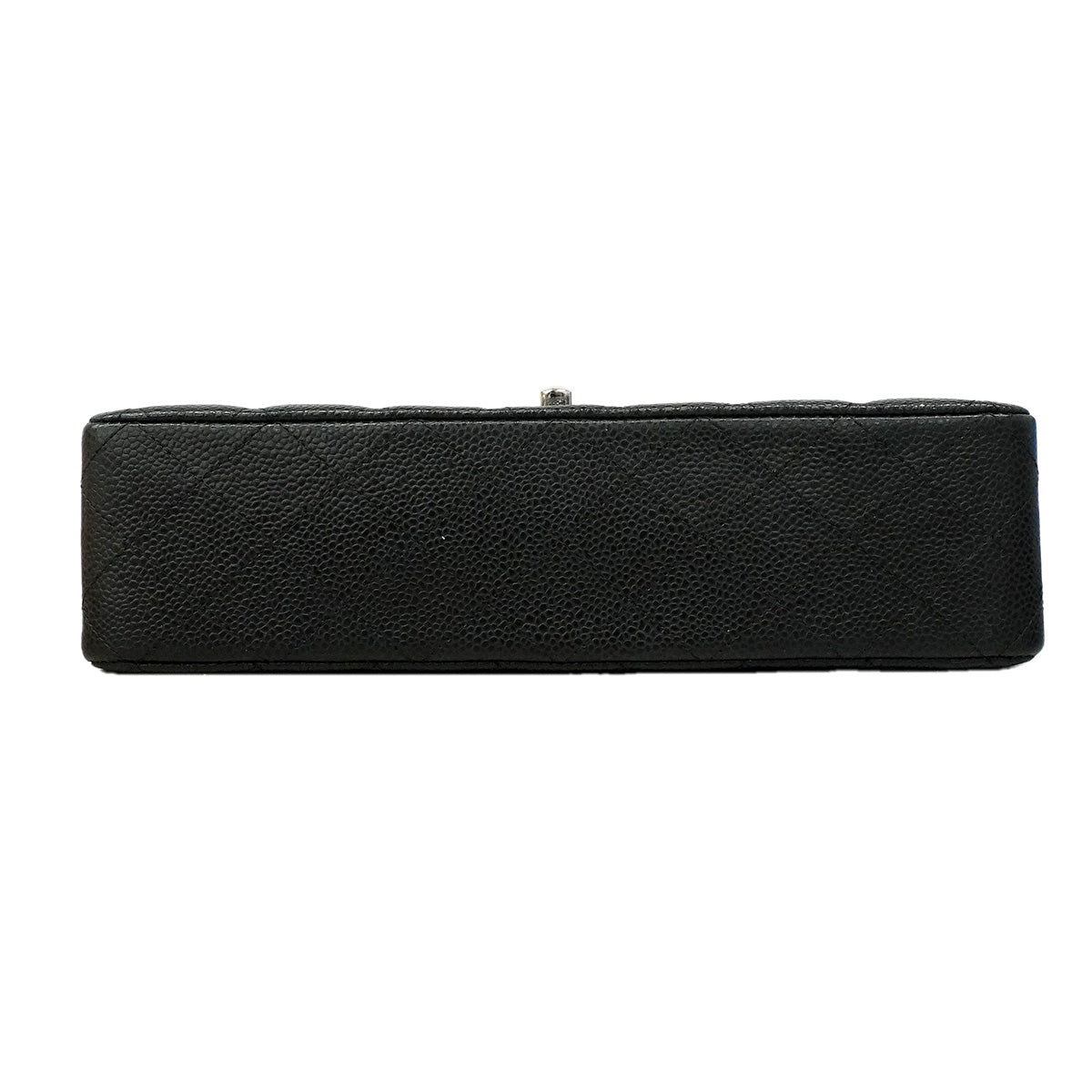 【6ic3967】シャネル ショルダーバッグ マトラッセ Wフラップ Wチェーン キャビアスキン ブラック シルバー金具【中古】レディース