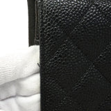 【6ic3967】シャネル ショルダーバッグ マトラッセ Wフラップ Wチェーン キャビアスキン ブラック シルバー金具【中古】レディース