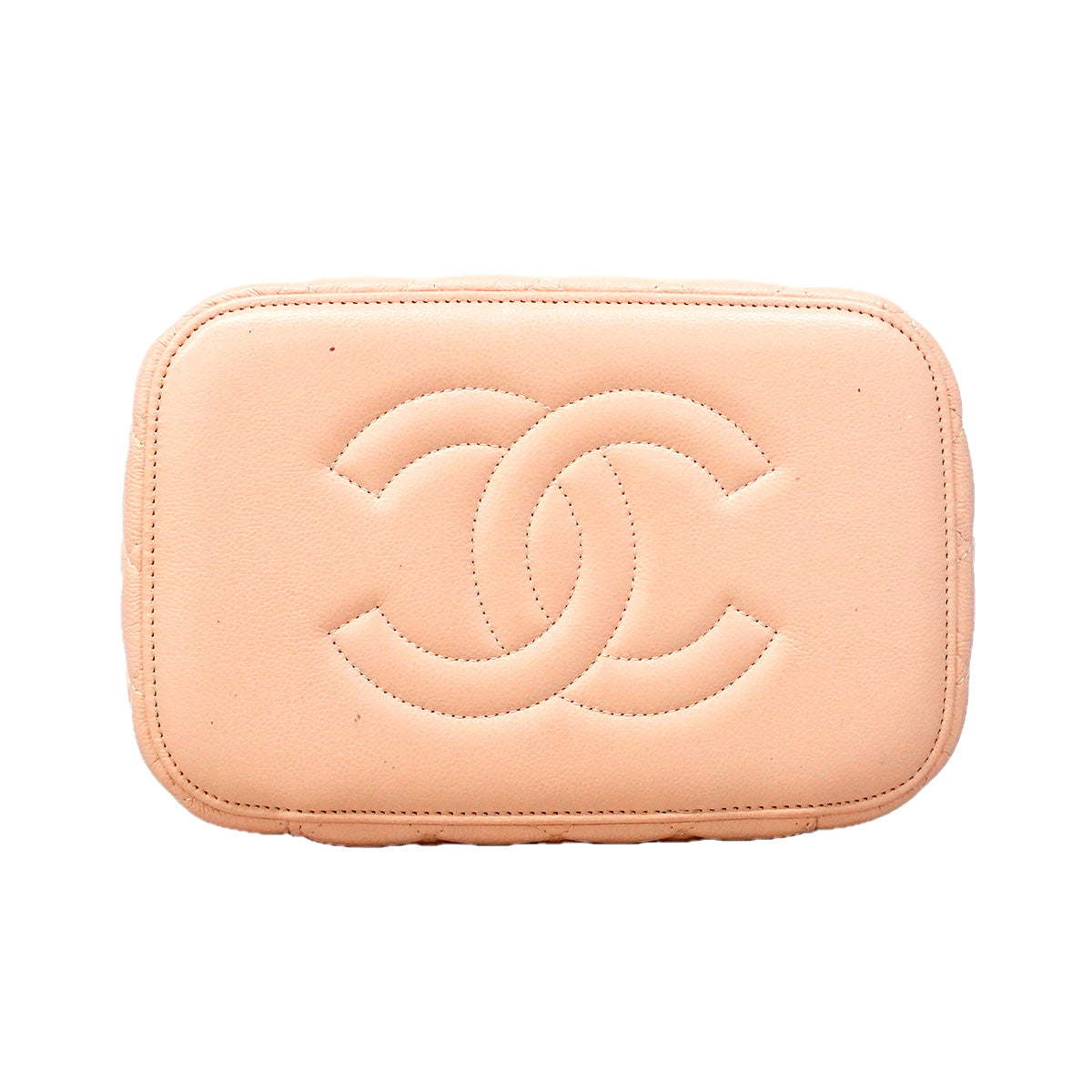 【6ic3968】シャネル バニティバッグ マトラッセ キャビアスキン ピンク シャンパンゴールド金具【中古】レディース