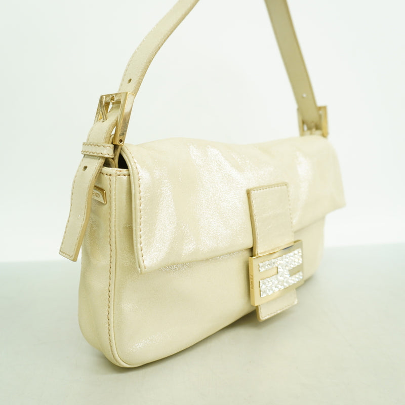 【6ic3979】フェンディ ハンドバッグ マンマバケット レザー シャンパンゴールド シャンパンゴールド金具【中古】レディース