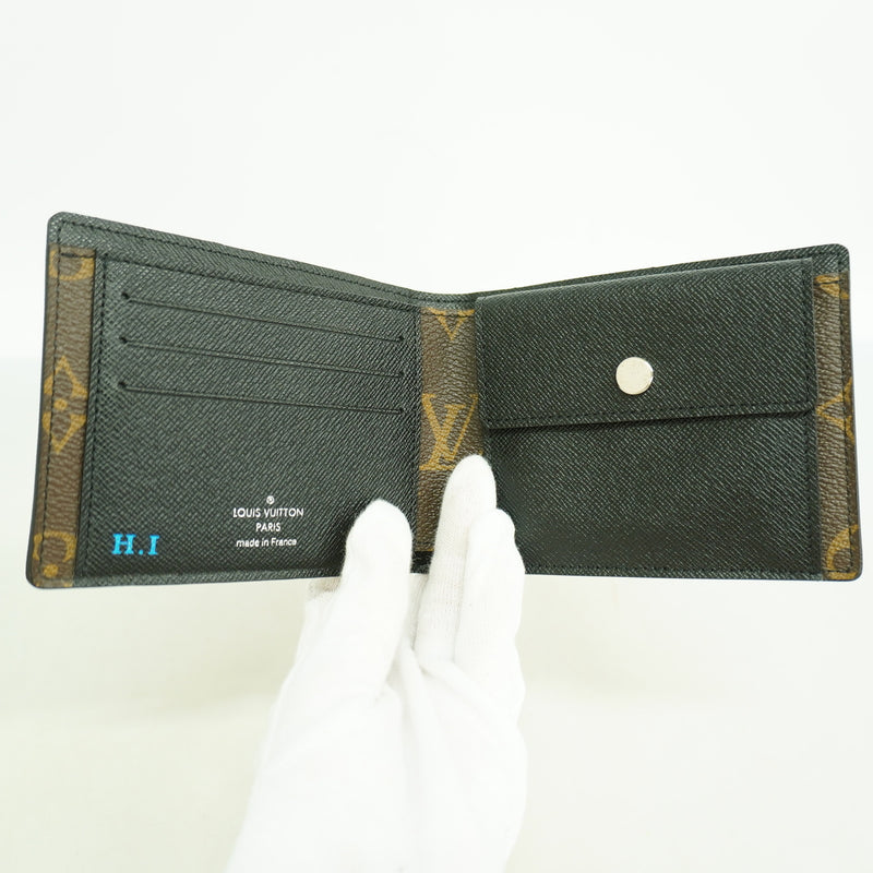 【6ic3988】ルイヴィトン 財布 モノグラム・マカサー ポルトフォイユミンドロ M60411 ブラウン ブラック【中古】メンズ