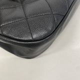 【6ic3989】シャネル チェーントート マトラッセ キャビアスキン ブラック ゴールド金具【中古】レディース