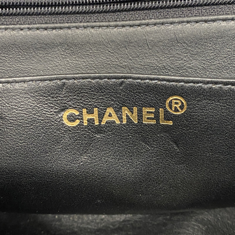 【6ic3990】シャネル ショルダーバッグ マトラッセ チェーンショルダー ラムスキン ブラック ゴールド金具【中古】レディース