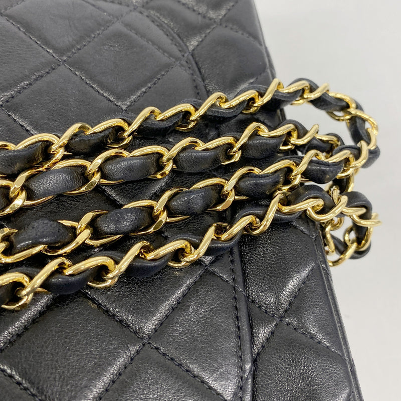 【6ic3990】シャネル ショルダーバッグ マトラッセ チェーンショルダー ラムスキン ブラック ゴールド金具【中古】レディース