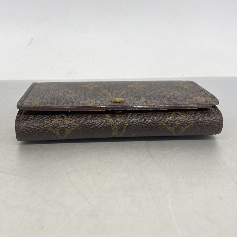 【6ic3996】ルイヴィトン 財布 モノグラム ポルトモネビエトレゾール M61730 ブラウン【中古】レディース