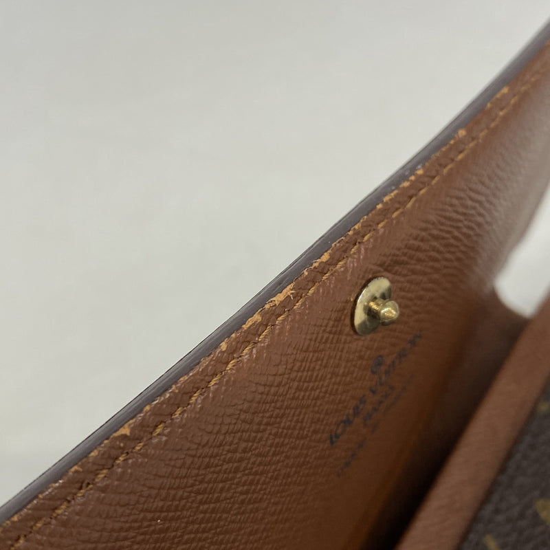 【6ic3996】ルイヴィトン 財布 モノグラム ポルトモネビエトレゾール M61730 ブラウン【中古】レディース