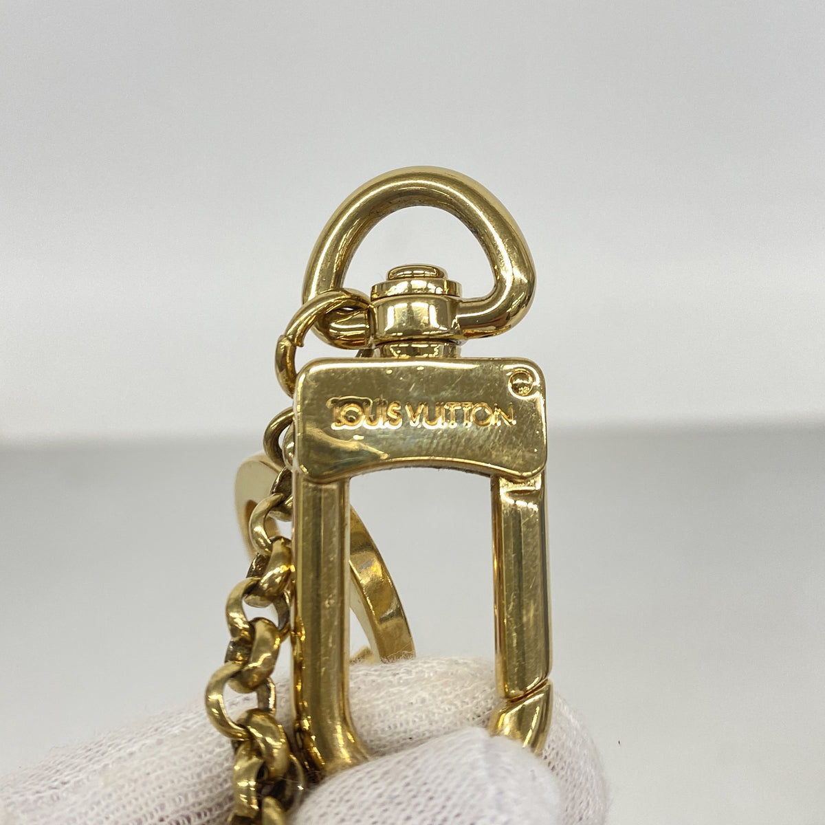 【6ic3998】ルイヴィトン キーホルダー・チャーム チェーンフルールドゥモノグラム M65111 ゴールド マルチカラー【中古】レディース