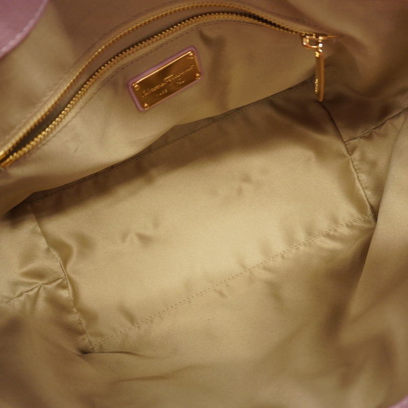 【6ic4022】サルヴァトーレフェラガモ ハンドバッグ ガンチーニ レザー ピンク ゴールド金具 2wayバッグ【中古】レディース