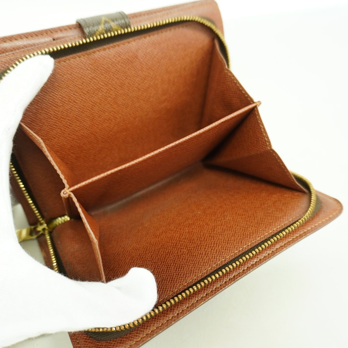 【6ic4035】ルイヴィトン 財布 モノグラム ポルトパピエジップ M61207 ブラウン【中古】メンズ レディース ユニセックス
