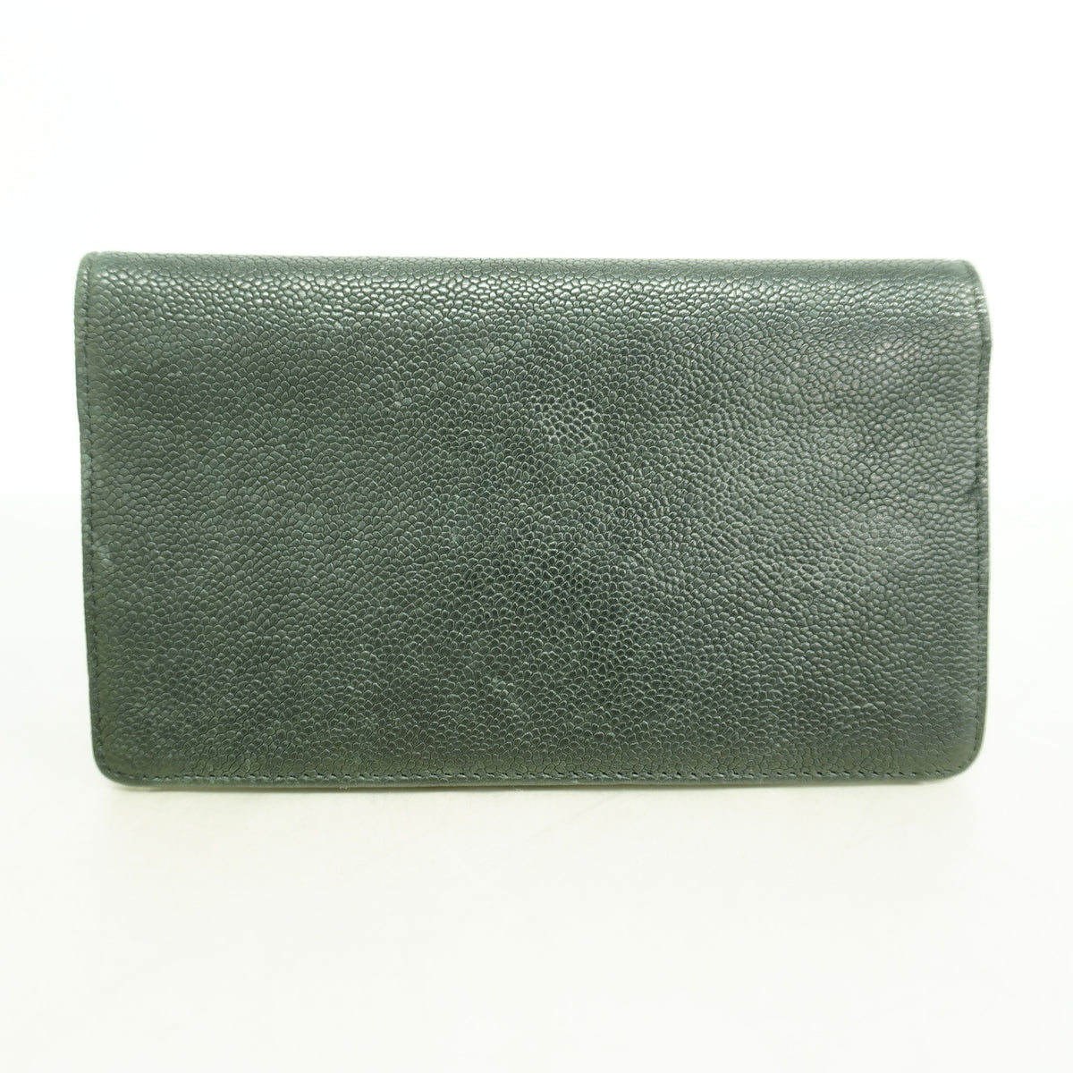 【6ic4039】シャネル 長財布 キャビアスキン ブラック シルバー金具【中古】レディース