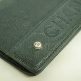 【6ic4039】シャネル 長財布 キャビアスキン ブラック シルバー金具【中古】レディース
