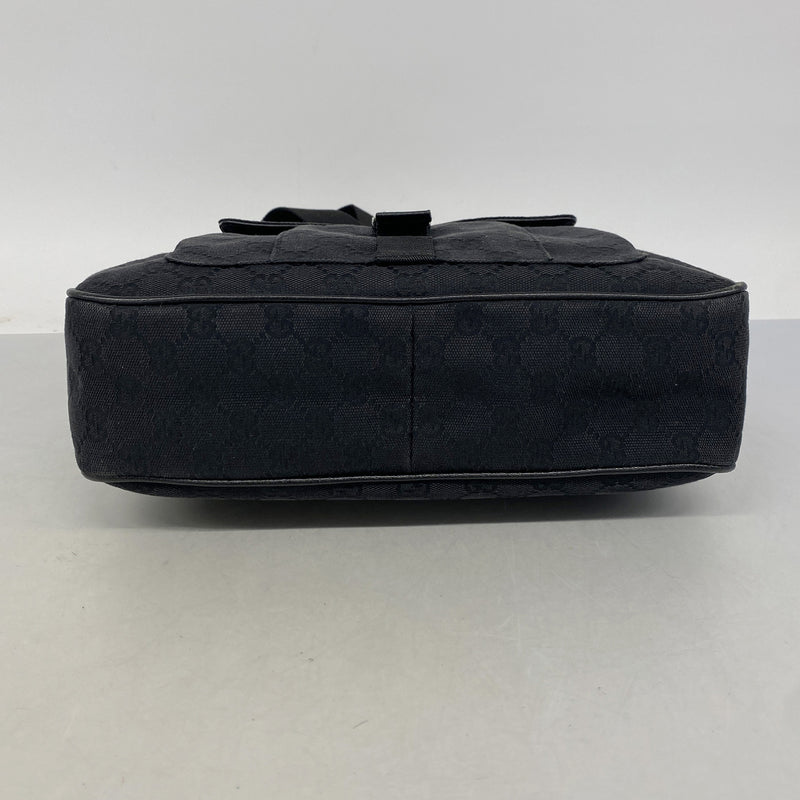 【6ic4043】グッチ ショルダーバッグ GGキャンバス 131211 キャンバス ブラック シルバー金具【中古】レディース