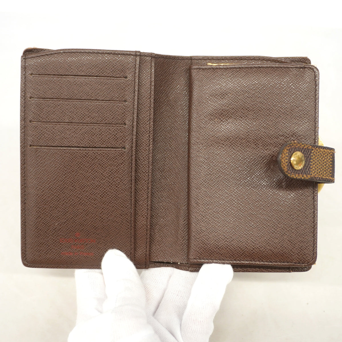 【6ic4098】ルイヴィトン 財布 ダミエ ポルトモネビエヴィエノワ N61664 エベヌ【中古】レディース