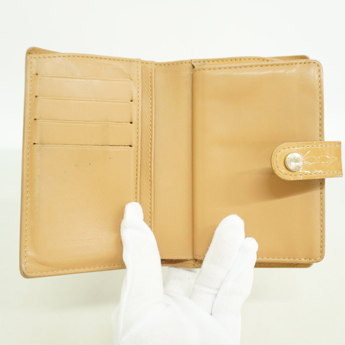 【6ic4158】ルイヴィトン 財布 ヴェルニ ポルトモネビエヴィエノワ M91361 ノワゼット【中古】レディース