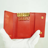 【6ic4161】シャネル キーケース ココボタン レザー レッド ゴールド金具【中古】レディース