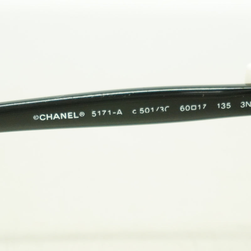 【6ic4163】シャネル サングラス 5171-A プラスチック ブラック シルバー金具【中古】レディース