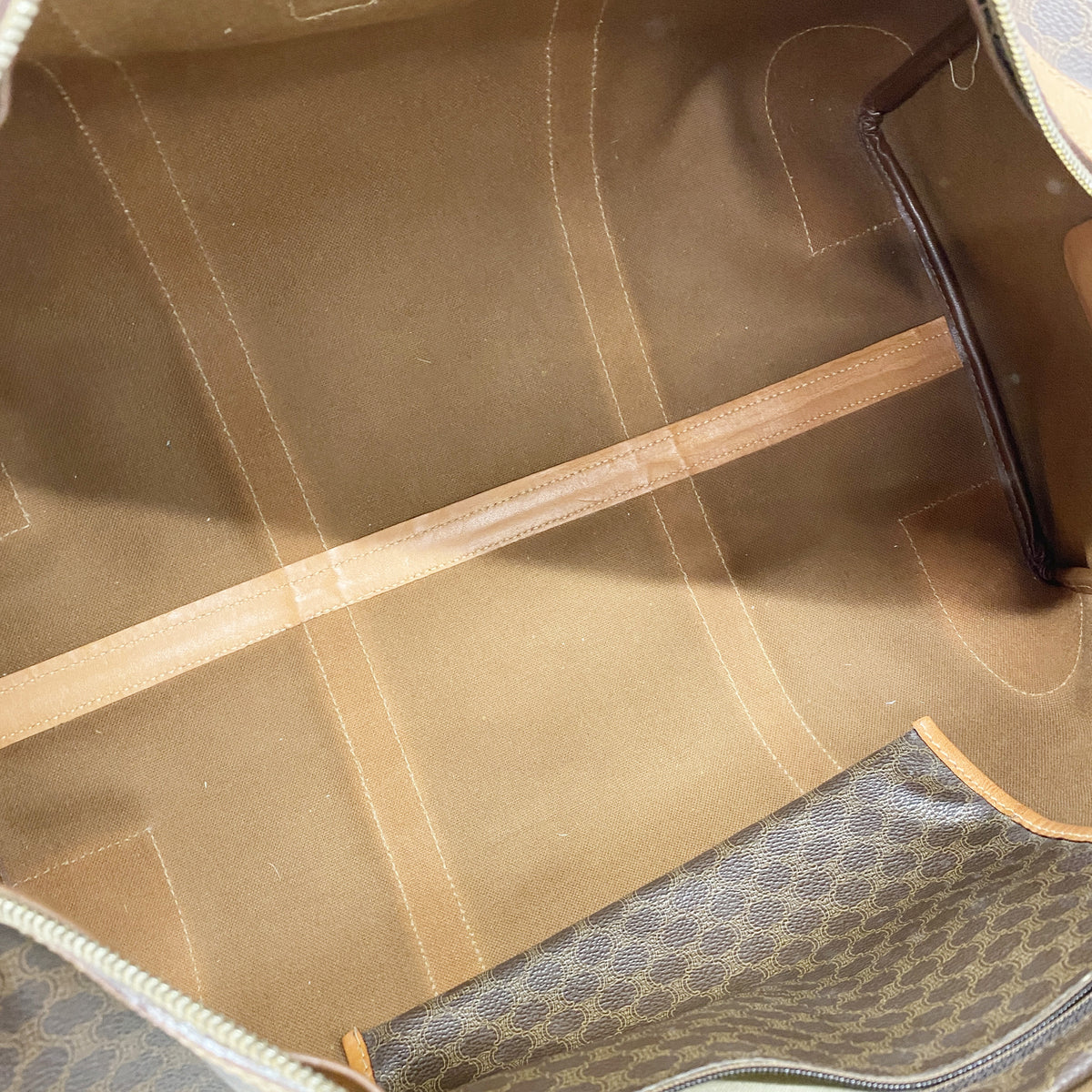 【6ic4180】セリーヌ ボストンバッグ マカダム PVC ブラウン ゴールド金具【中古】メンズ レディース ユニセックス