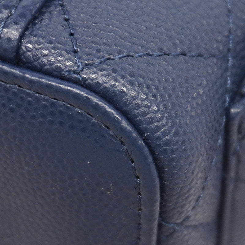 【6ic4210】シャネル ハンドバッグ マトラッセ チェーンショルダー キャビアスキン ブルー ゴールド金具 2wayバッグ【中古】レディース