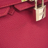【6ic4240】エルメス ハンドバッグ バーキン25 トゴ ルビー ゴールド金具 T刻印【中古】レディース