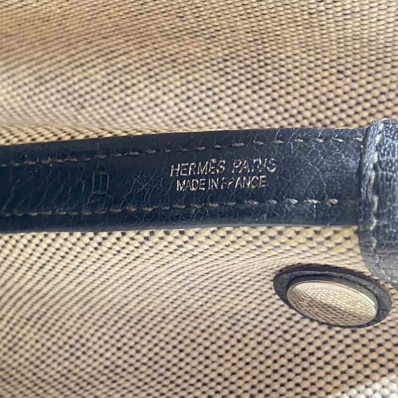 【6ic4263】エルメス トートバッグ ガーデンパーティTPM トワルアッシュ ブラック シルバー金具 □I刻印【中古】レディース