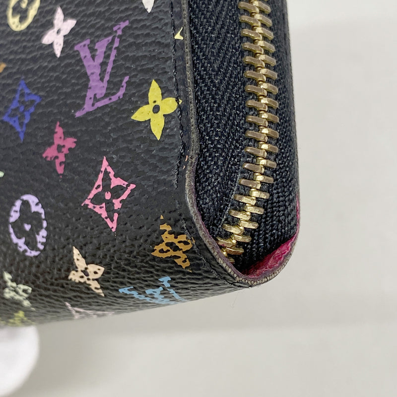 【6ic4282】ルイヴィトン 長財布 モノグラム・マルチカラー ジッピーウォレット M60243 ノワール/グルナード【中古】レディース