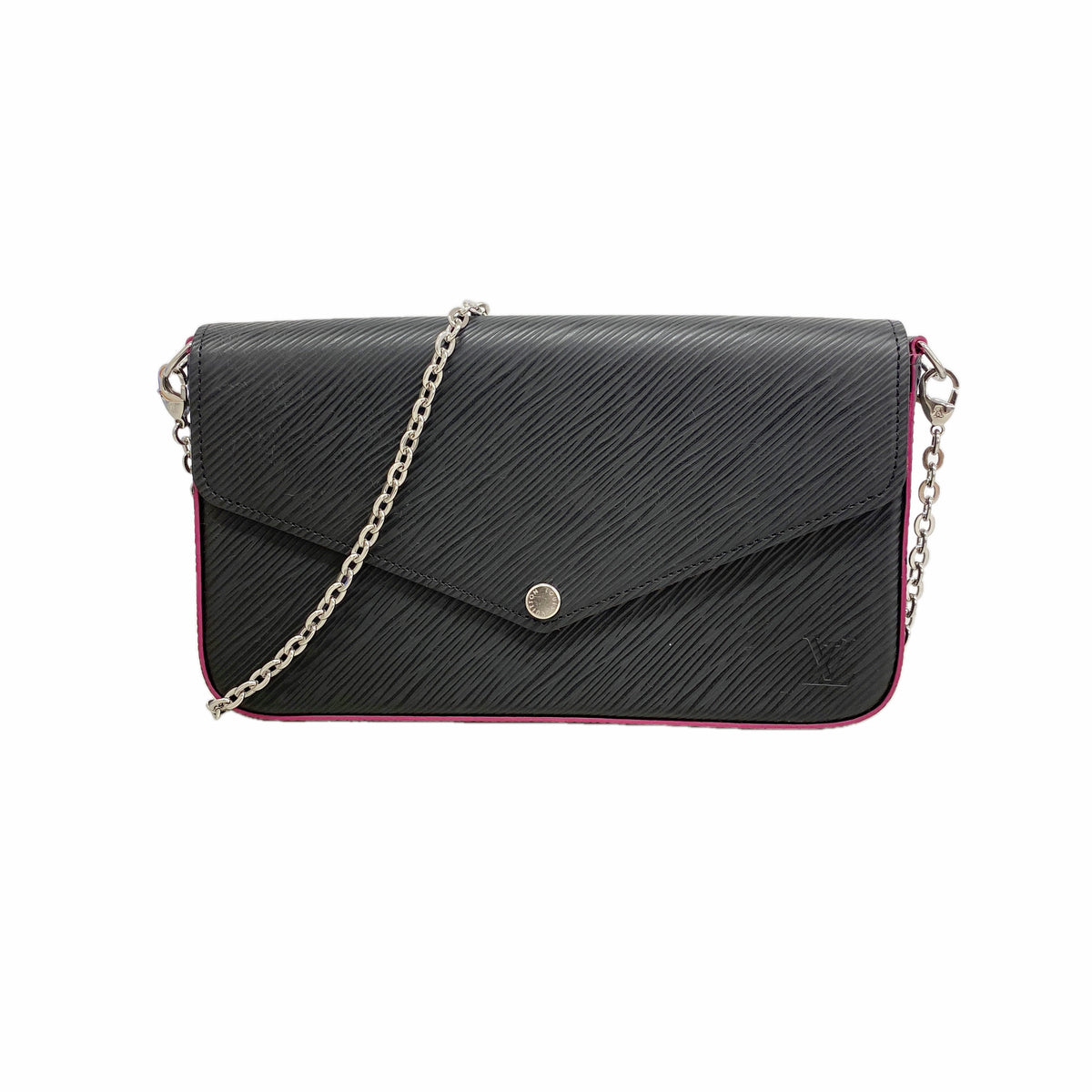 【6ic4328】ルイヴィトン ショルダーウォレット エピ ポシェットフェリシー M64579 ノワール/ホットピンク【中古】レディース