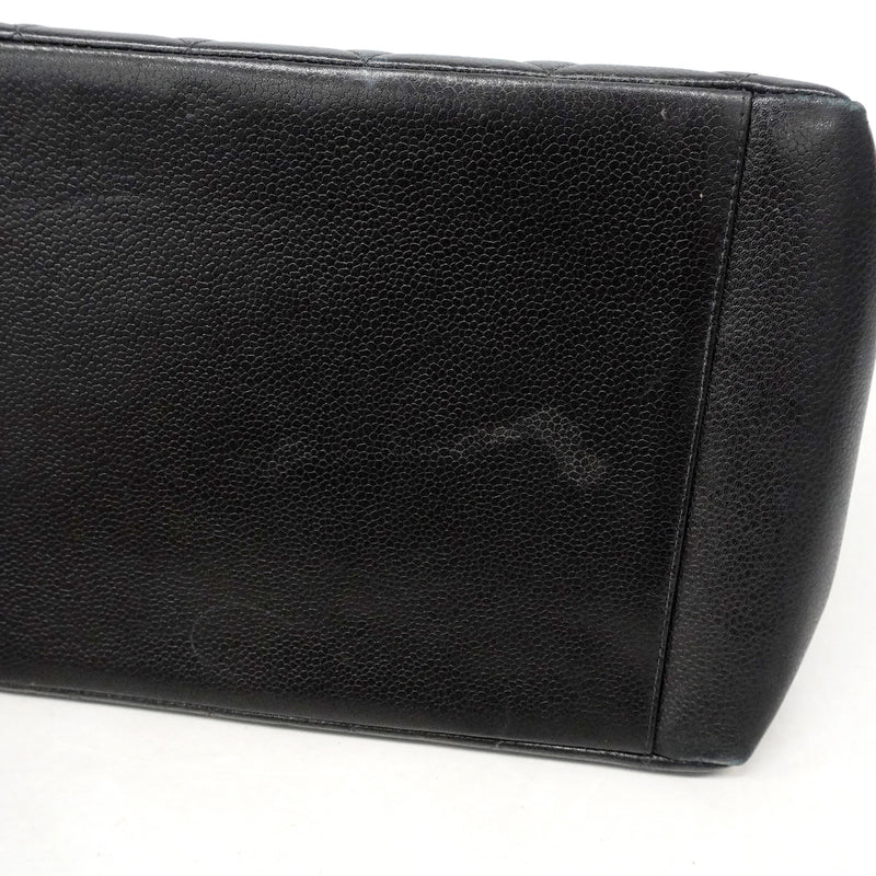 【6ic4331】シャネル チェーントート マトラッセ キャビアスキン ブラック ゴールド金具【中古】レディース