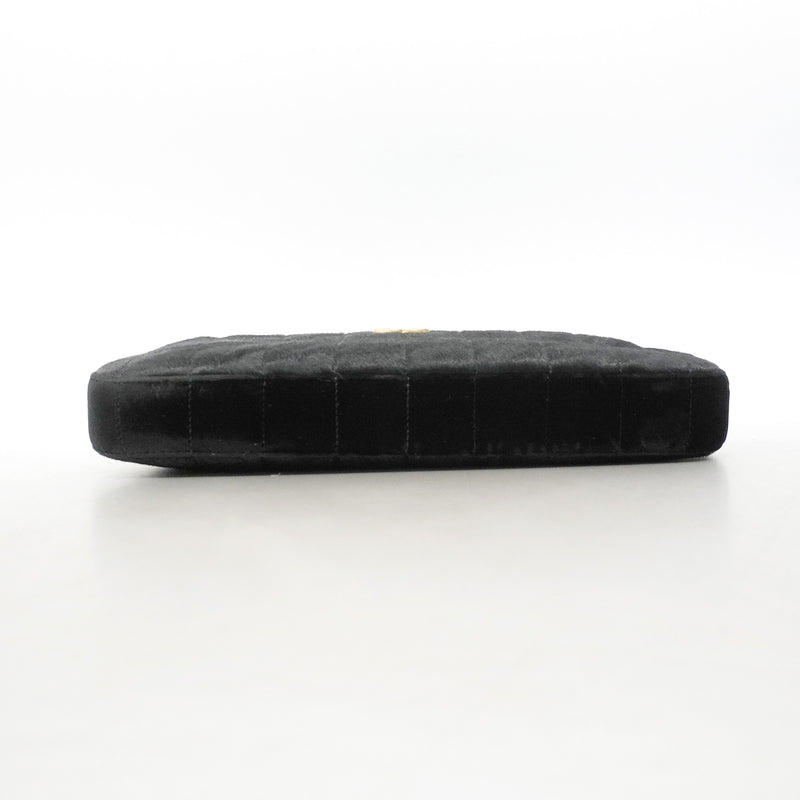 【6ic4332】シャネル チェーントート チョコバー ハラコ ブラック ゴールド金具【中古】レディース