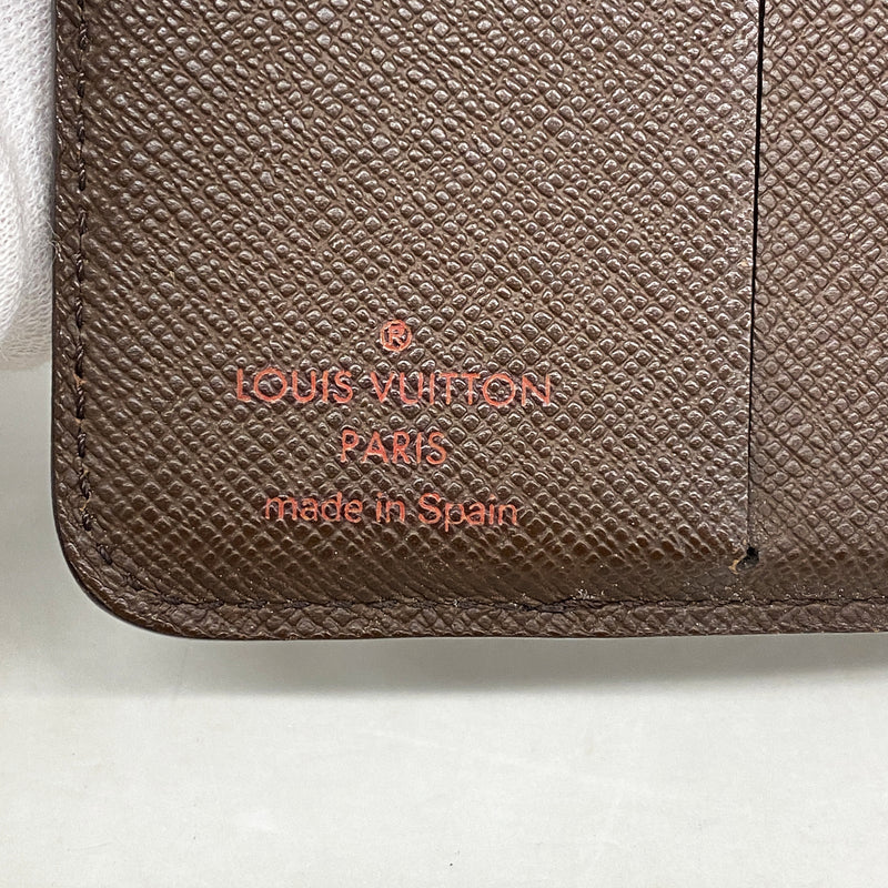 【6ic4348】ルイヴィトン 財布 ダミエ コンパクトジップ N61668 エベヌ【中古】レディース