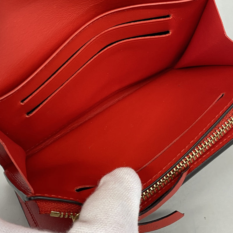 【6ic4351】ルイヴィトン 財布 モノグラム ポルトフォイユフロールコンパクト M64587 コクリコ【中古】レディース