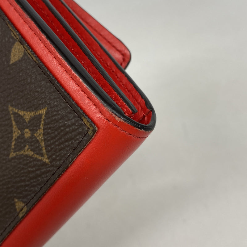 【6ic4351】ルイヴィトン 財布 モノグラム ポルトフォイユフロールコンパクト M64587 コクリコ【中古】レディース