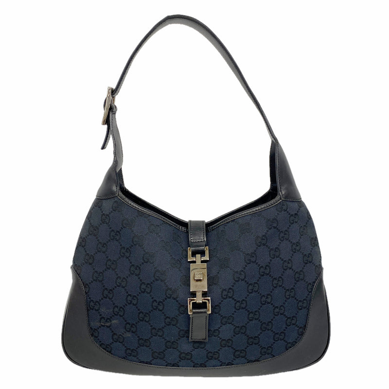 【6ic4357】グッチ ショルダーバッグ GGキャンバス/ジャッキー 001 3306 キャンバス ブラック シルバー金具【中古】レディース