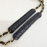 【6ic4386】シャネル ショルダーバッグ マトラッセ チェーンショルダー ラムスキン ブラック ゴールド金具【中古】レディース
