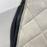 【6ic4391】シャネル ショルダーバッグ マトラッセ Wチェーン ラムスキン ホワイト ブラック ゴールド金具【中古】レディース