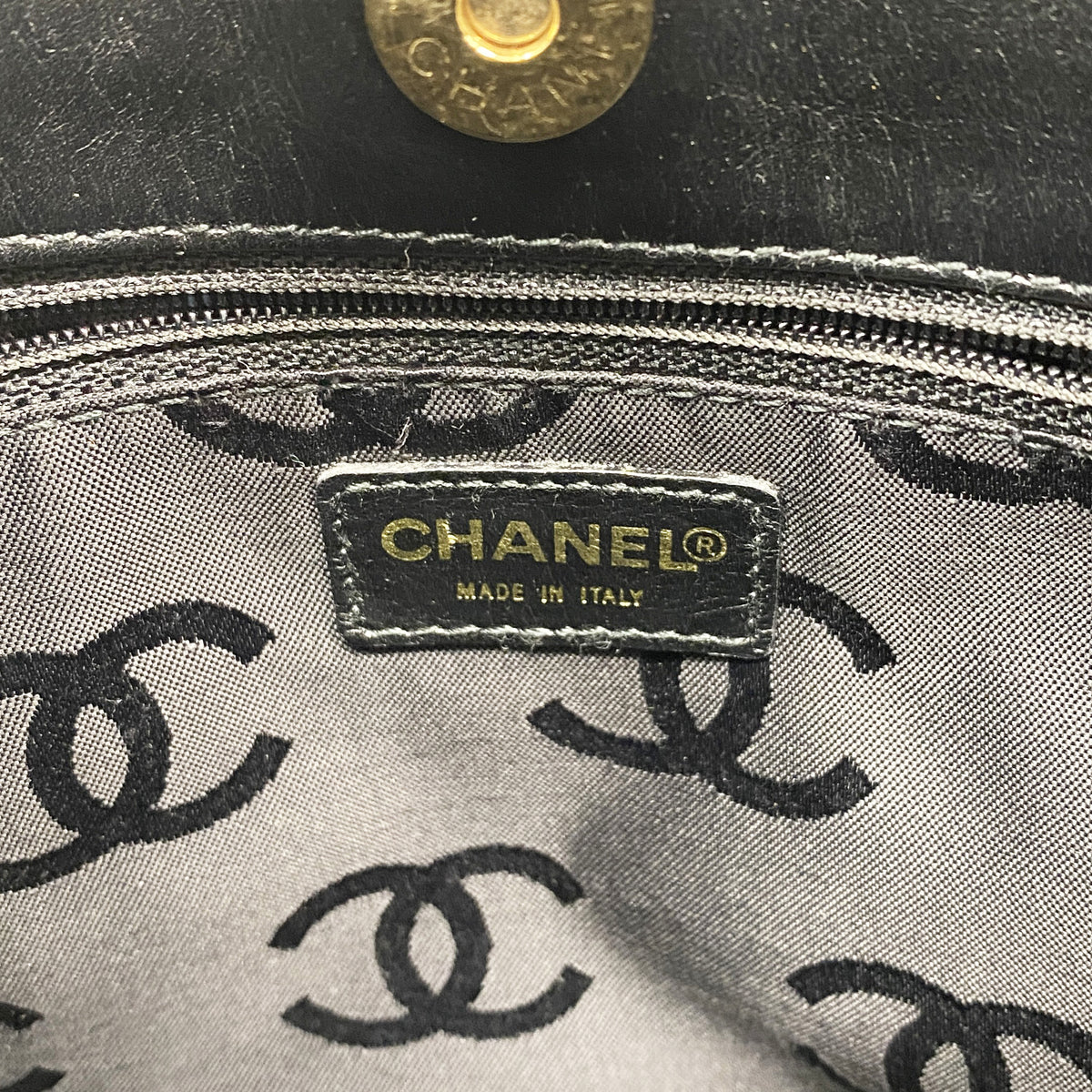 【6ic4411】シャネル トートバッグ ワイルドステッチ レザー ブラック ゴールド金具【中古】レディース