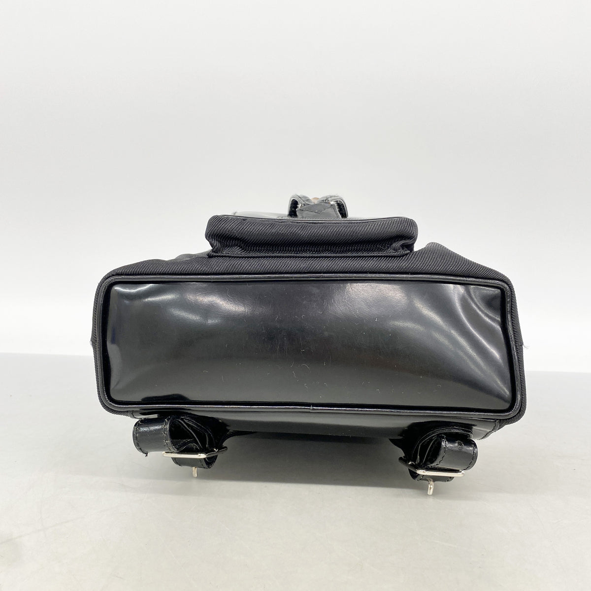 【6ic4415】グッチ リュック・デイパック バンブー 003 1705 0030 ナイロン エナメル ブラック シルバー金具【中古】レディース