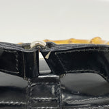 【6ic4415】グッチ リュック・デイパック バンブー 003 1705 0030 ナイロン エナメル ブラック シルバー金具【中古】レディース