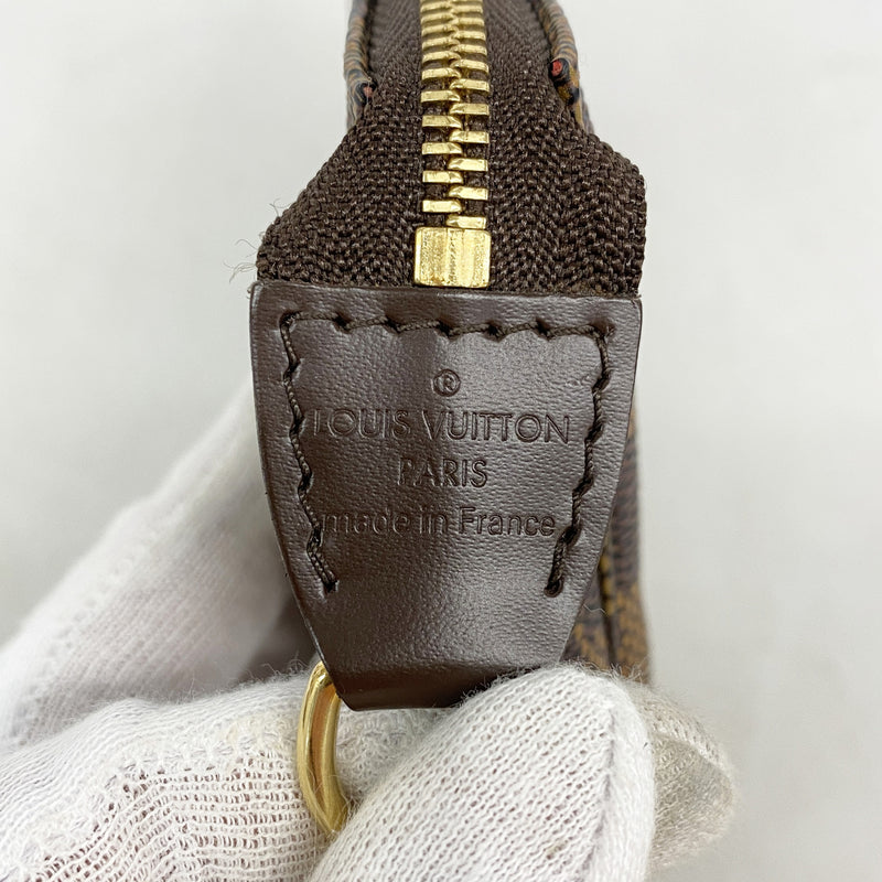【6ic4416】ルイヴィトン ポーチ ダミエ ミニポシェットアクセソワール N58009 エベヌ【中古】レディース