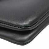 【6ic4419】シャネル ショルダーバッグ チェーンショルダー レザー ブラック シルバー金具【中古】レディース