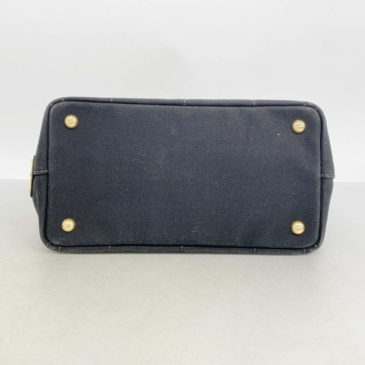 【6ic4433】プラダ ハンドバッグ カナパ キャンバス ブラック ゴールド金具 2wayバッグ【中古】レディース