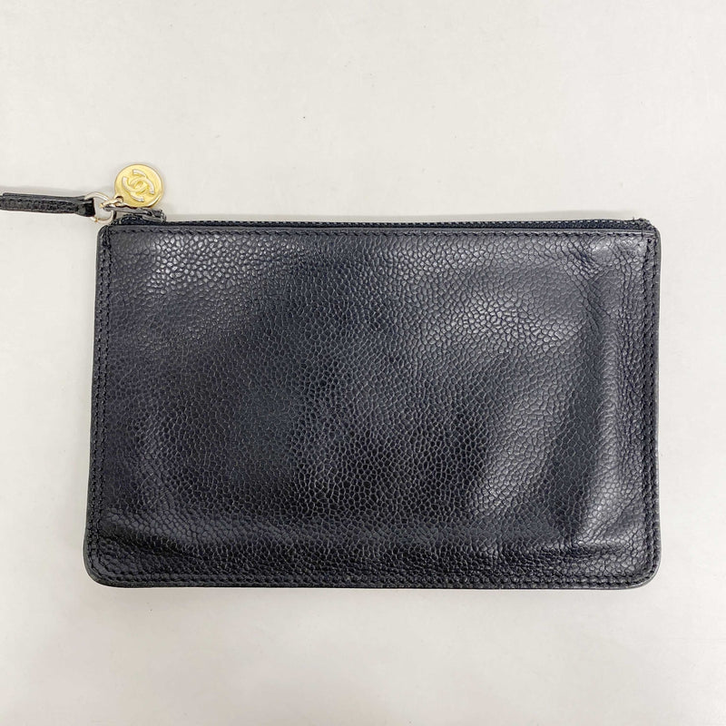 【6ic4434】シャネル ショルダーバッグ トリプルココ チェーンショルダー キャビアスキン ブラック ゴールド金具【中古】レディース