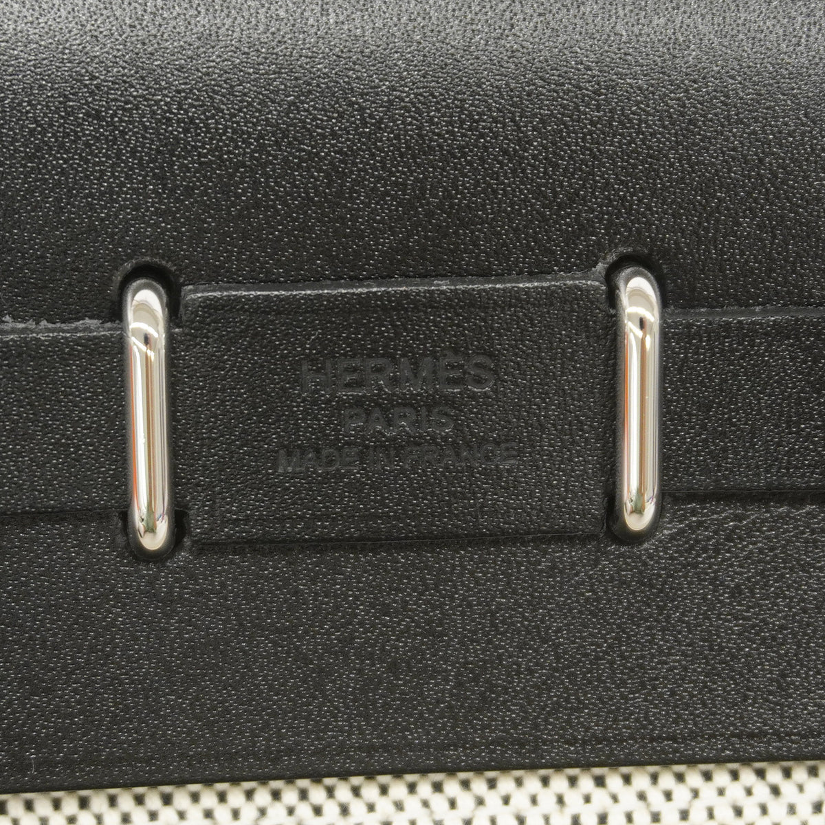 【6ic4436】エルメス ショルダーバッグ エールバッグジップミニ トワルアッシュ ブラック シルバー金具 K刻印【中古】レディース