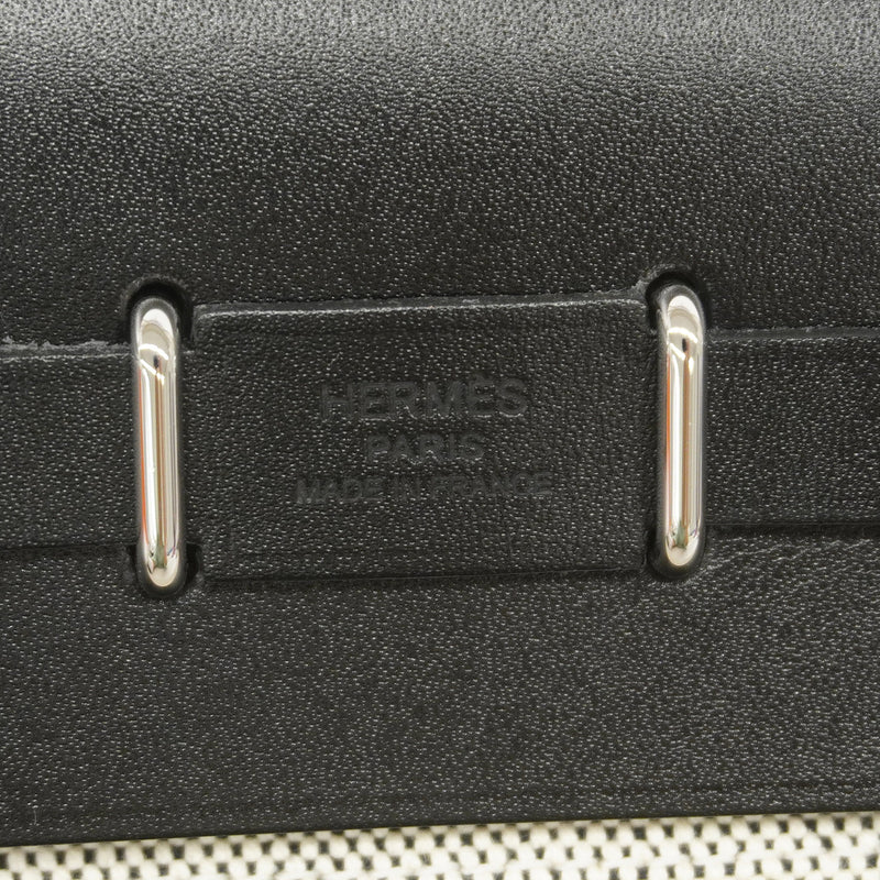 【6ic4436】エルメス ショルダーバッグ エールバッグジップミニ トワルアッシュ ブラック シルバー金具 K刻印【中古】レディース