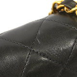 【6ic4440】シャネル ショルダーバッグ マトラッセ Wフラップ Wチェーン ラムスキン ブラック ゴールド金具【中古】レディース