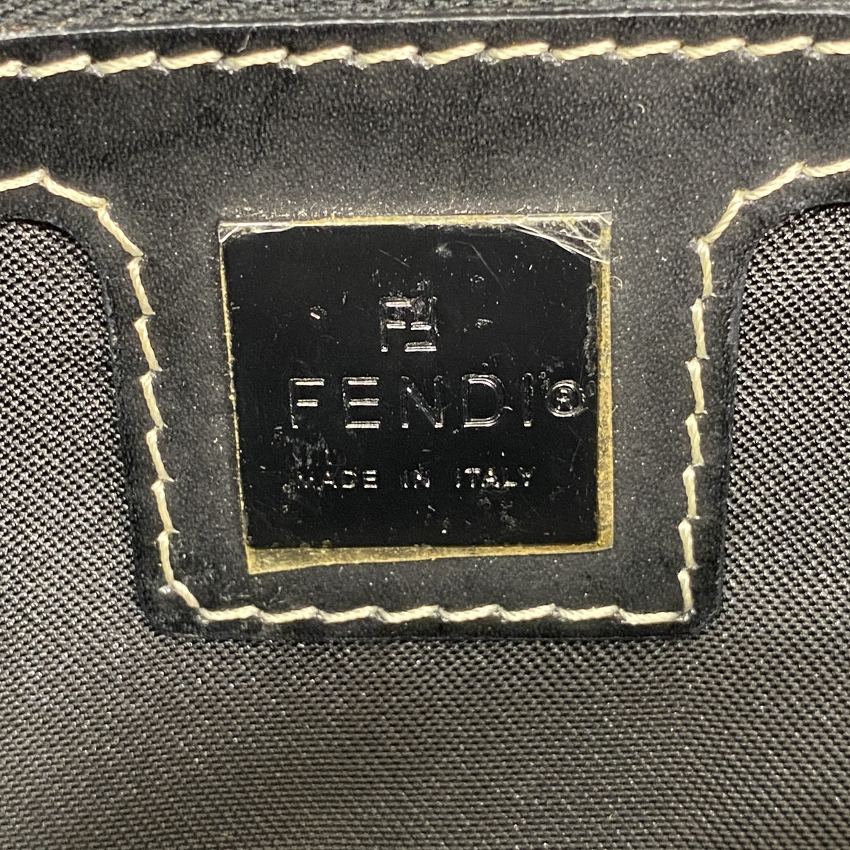 【6ic4444】フェンディ ハンドバッグ ズッキーノ マンマバケット ナイロンキャンバス ブラック シルバー金具【中古】レディース