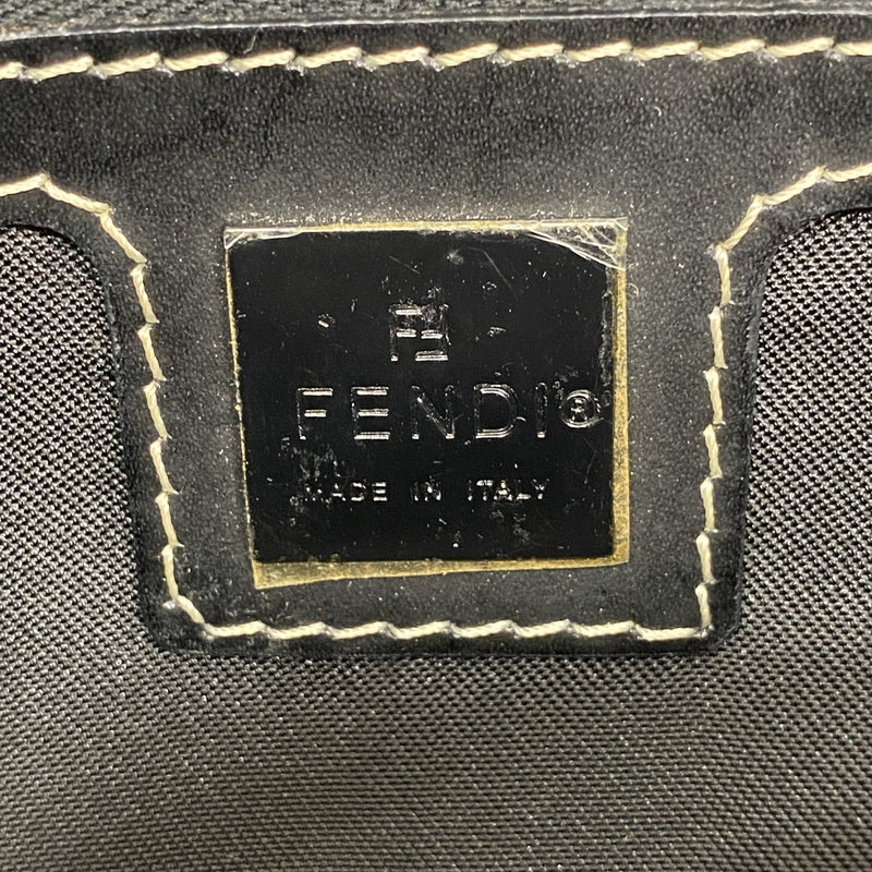 【6ic4444】フェンディ ハンドバッグ ズッキーノ マンマバケット ナイロンキャンバス ブラック シルバー金具【中古】レディース