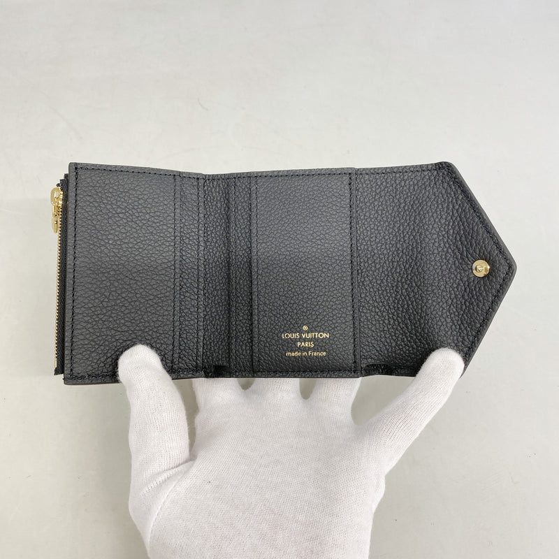 【6ic4465】ルイヴィトン 三つ折り財布 モノグラム・アンプラント ポルトフォイユゾエ M62935 ノワール【中古】レディース