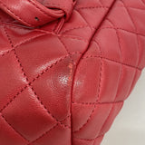 【6ic4473】シャネル リュック・デイパック マトラッセ ラムスキン レッド ゴールド金具【中古】レディース