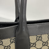 【6ic4476】グッチ トートバッグ GGキャンバス 002 1119 キャンバス ブラック ベージュ シャンパンゴールド金具【中古】レディース